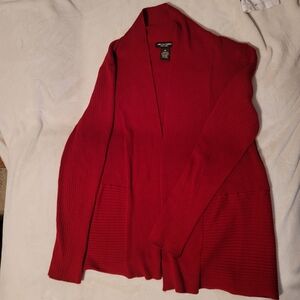 Linda Matthew’s New York Elegant Red Women's Cardigan Sz XL